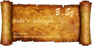 Boér Szilvia névjegykártya