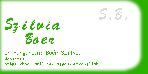 szilvia boer business card