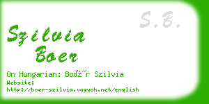 szilvia boer business card